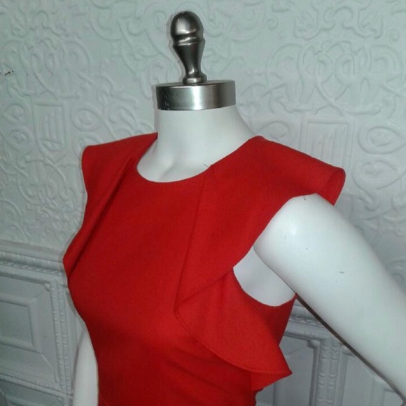 J. Crew | Ruffle Sleeve Dress in Red - Picture 3 of 8